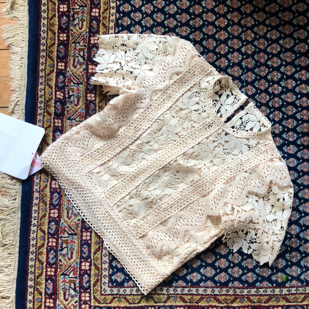 Gorgeous NWT Boho lace cropped top size M